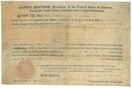 Lot #10 James Monroe Signed Document