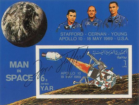 Lot #492 Mercury and Apollo Astronauts: Uncommon assembly of astronaut-signed global stamps - Image 9