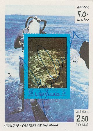 Lot #492 Mercury and Apollo Astronauts: Uncommon assembly of astronaut-signed global stamps - Image 15