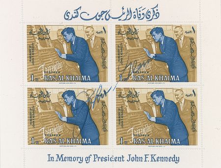 Lot #492 Mercury and Apollo Astronauts: Uncommon assembly of astronaut-signed global stamps - Image 20