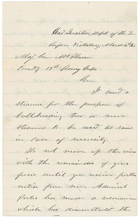 Lot #39 U. S. Grant: General Grant coordinates his failed Bayou Operations before Vicksburg - Image 1