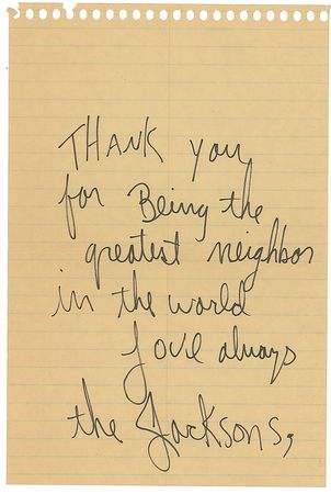 Lot #770 Michael Jackson Signed Note - Image 1