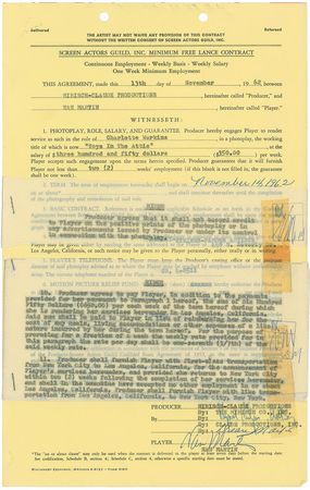 Lot #964 Dean Martin Signed Document - Image 1