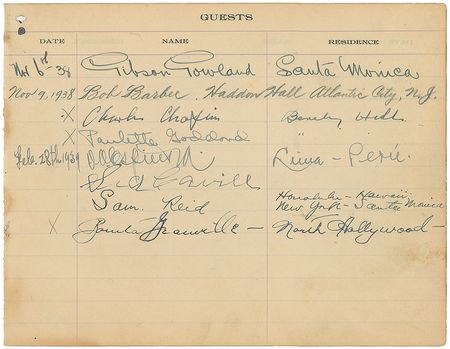 Lot #862 Charlie Chaplin and Paulette Goddard Signatures - Image 1