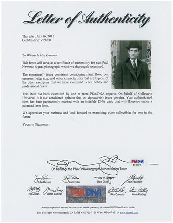 Lot #968 Paul Newman Signed Photograph - Image 2