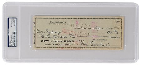 Lot #760 George and Ira Gershwin Checks - Image 1