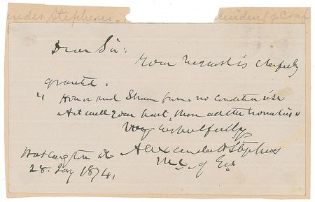 Lot #402 Alexander Stephens Handwritten Letter Signed - Image 2