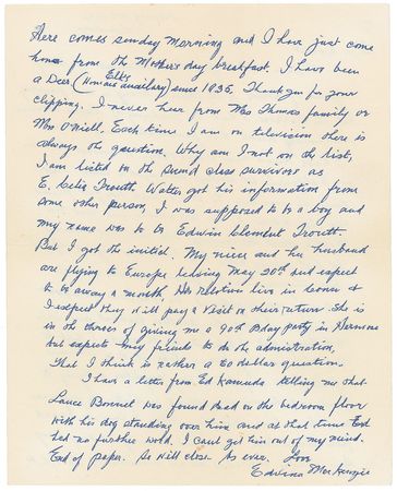 Lot #299 Edwina MacKenzie Handwritten Letter Signed - Image 2