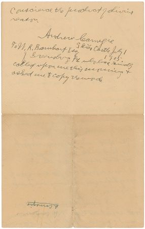 Lot #177 Andrew Carnegie Handwritten Letter Signed - Image 2