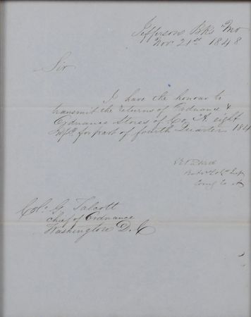 Lot #356 George E. Pickett: Exceptionally early Pickett ordnance document from 1848 - Image 2