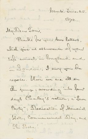 Lot #704 Henry Wadsworth Longfellow Handwritten Letter Signed - Image 1