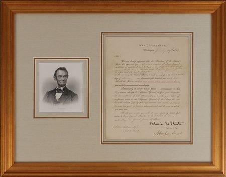 Lot #33 Abraham Lincoln: “On the recommendation of