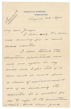 Lot #48 Grover Cleveland Handwritten Letter Signed - Image 1