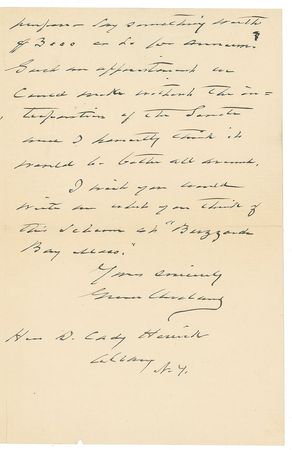 Lot #48 Grover Cleveland Handwritten Letter Signed - Image 3
