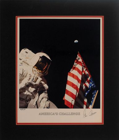Lot #487 Gene Cernan Signed Photograph and Typed Letter Signed - Image 1