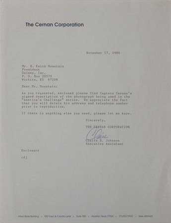 Lot #487 Gene Cernan Signed Photograph and Typed Letter Signed - Image 4