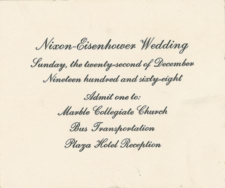 Lot #114 The Nixon-Eisenhower Wedding - Image 1