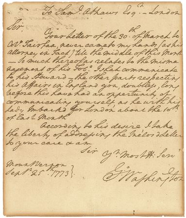 Lot #1 George Washington: Washington handles the