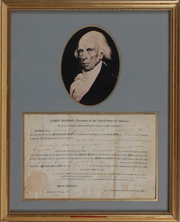 Lot #8 James Madison Signed Document