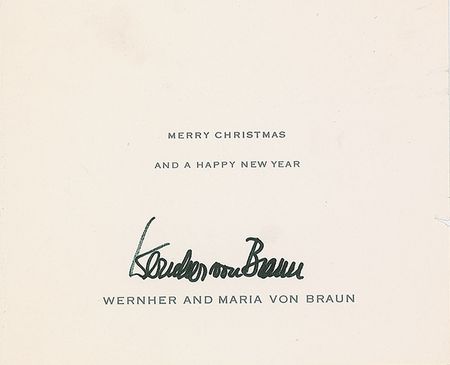 Lot #614 Wernher von Braun Christmas Card - Image 1