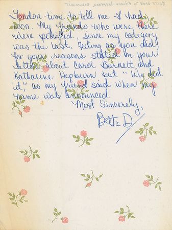 Lot #920 Bette Davis Signed Letter - Image 2