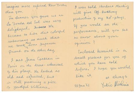 Lot #680 Yukio Mishima Handwritten Letter Signed - Image 2