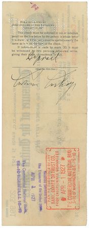 Lot #64 Calvin Coolidge: Supremely desirable Treasury check for the ?President of the United States? - Image 1