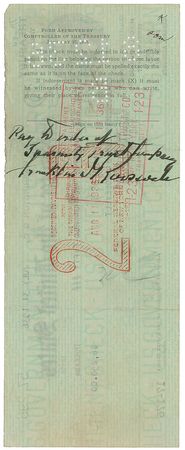 Lot #71 Franklin D. Roosevelt: Supremely desirable 1936 presidential paycheck - Image 1
