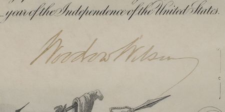 Lot #121 Woodrow Wilson Signed Document - Image 2