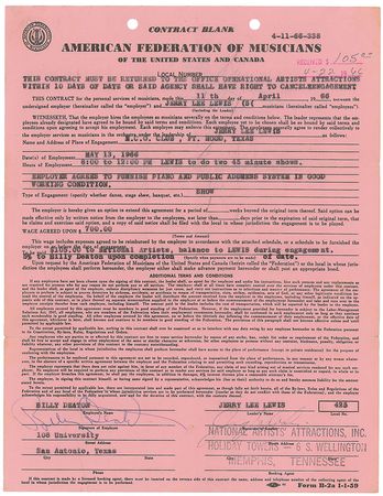 Lot #682 Jerry Lee Lewis Signed Documents - Image 1