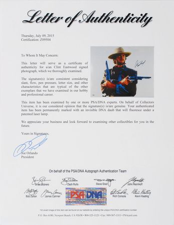 Lot #785 Clint Eastwood Signed Photograph - Image 2