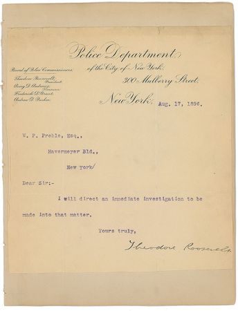 Lot #119 Theodore Roosevelt Typed Letter Signed - Image 1