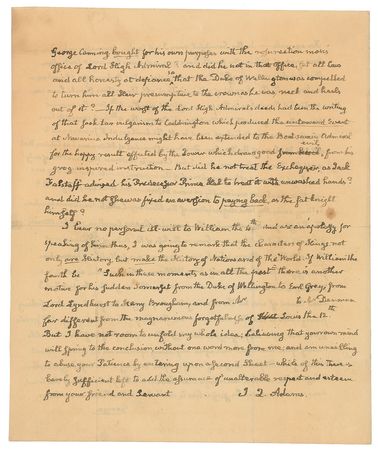 Lot #12 John Quincy Adams: “The characters of kings not only are History, but make the History of Nations and of the World” - Image 4