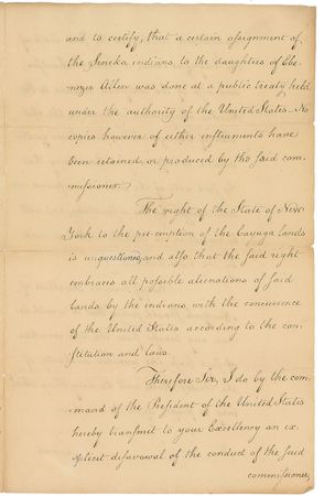 Lot #230 Henry Knox: Disavowing a greedy 1791 land deal made at a ?council held with the five nations of indians? - Image 3
