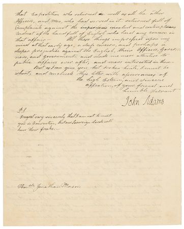 Lot #3 John Adams: “All these things impressed upon my mind at that early age, a deep concern, and perhaps a deeper prejudice against the English, their Officers, Governors, and Government” - Image 2