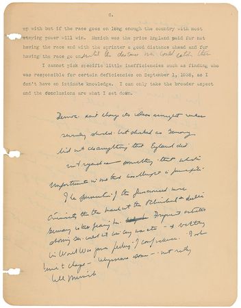 Lot #93 John F. Kennedy: Amazing manuscript related to Why England Slept: “The persecution of the Jews aroused more animosity than the march at the Rhineland” - Image 10