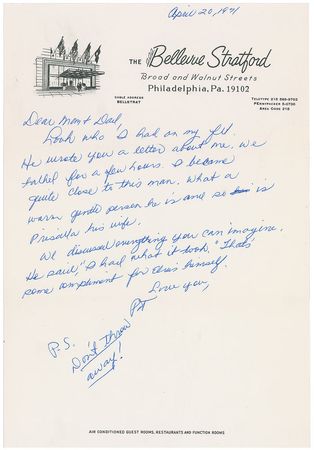 Lot #636 Elvis Presley: Rare and tender 1971 letter from a flying Elvis - Image 2