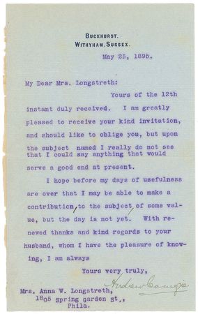 Lot #340 Andrew Carnegie Typed Letter Signed - Image 1