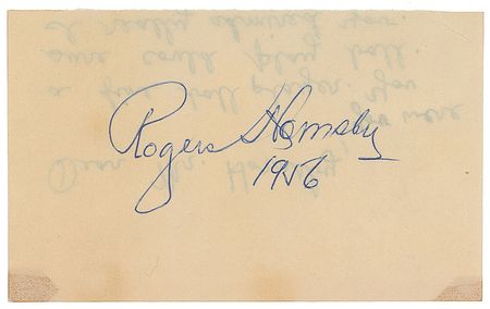 Lot #852 Rogers Hornsby Signatures - Image 1