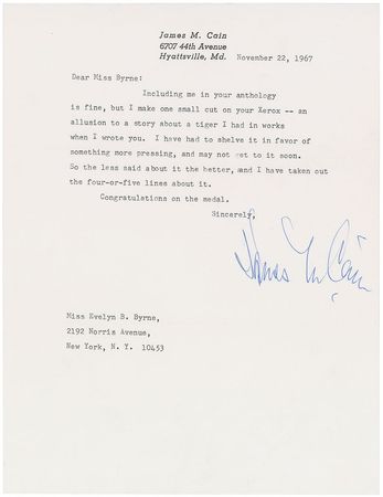 Lot #522 James M. Cain: ?When I was young I read endlessly? - Image 3