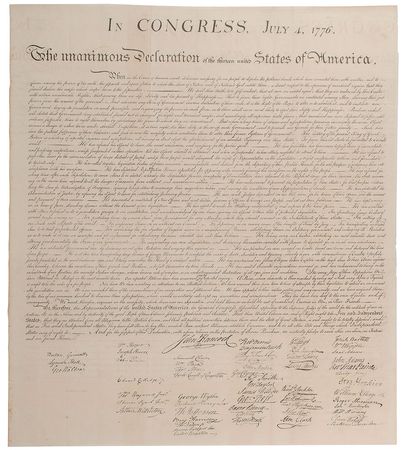 Lot #160 Declaration of Independence: Scarce 1848 Force engraving of the Declaration of Independence - Image 1