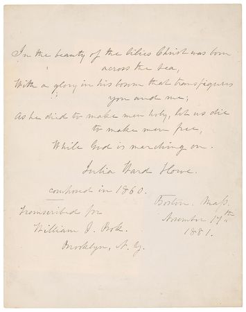 Lot #268 Julia Ward Howe Signed Quote - Image 1
