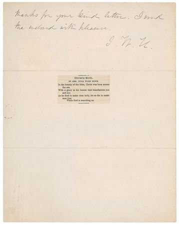 Lot #268 Julia Ward Howe Signed Quote - Image 2