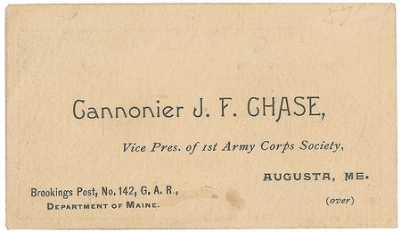 Lot #394 John F. Chase Tintype and Calling Card - Image 3
