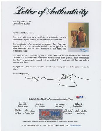 Lot #494 Salvador Dali Postcard - Image 2