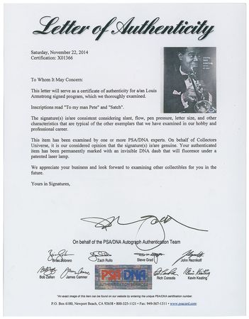 Lot #595 Louis Armstrong Program - Image 2