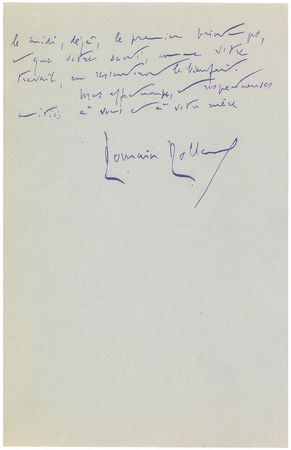 Lot #548 Romain Rolland Handwritten Letter Signed - Image 2