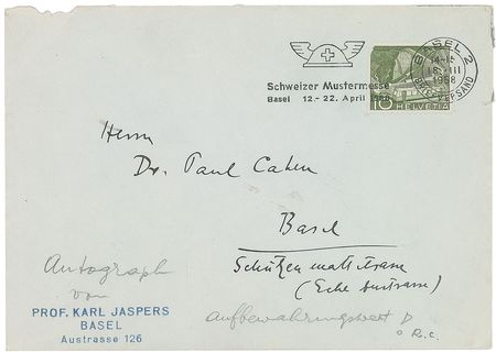 Lot #295 Karl Jaspers Handwritten Letter Signed - Image 2