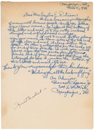 Lot #435 Amelia Earhart Signature - Image 2