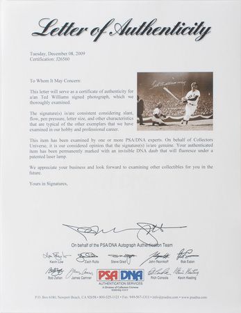 Lot #838 Ted Williams Signed Photographs - Image 3